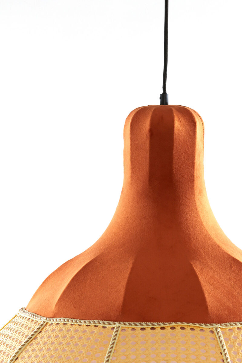 Lámpara colgante retro en naranja con flecos llamativos Light & Living Mizia - Ø 50 cm - Imagen 5