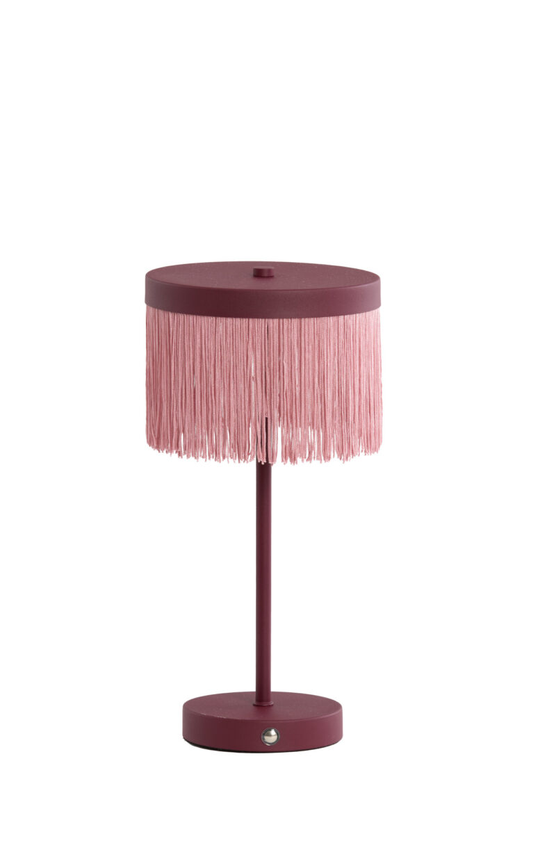 Lámpara de mesa rosa con flecos Light & Living Diny - H. 35 cm - Imagen 2