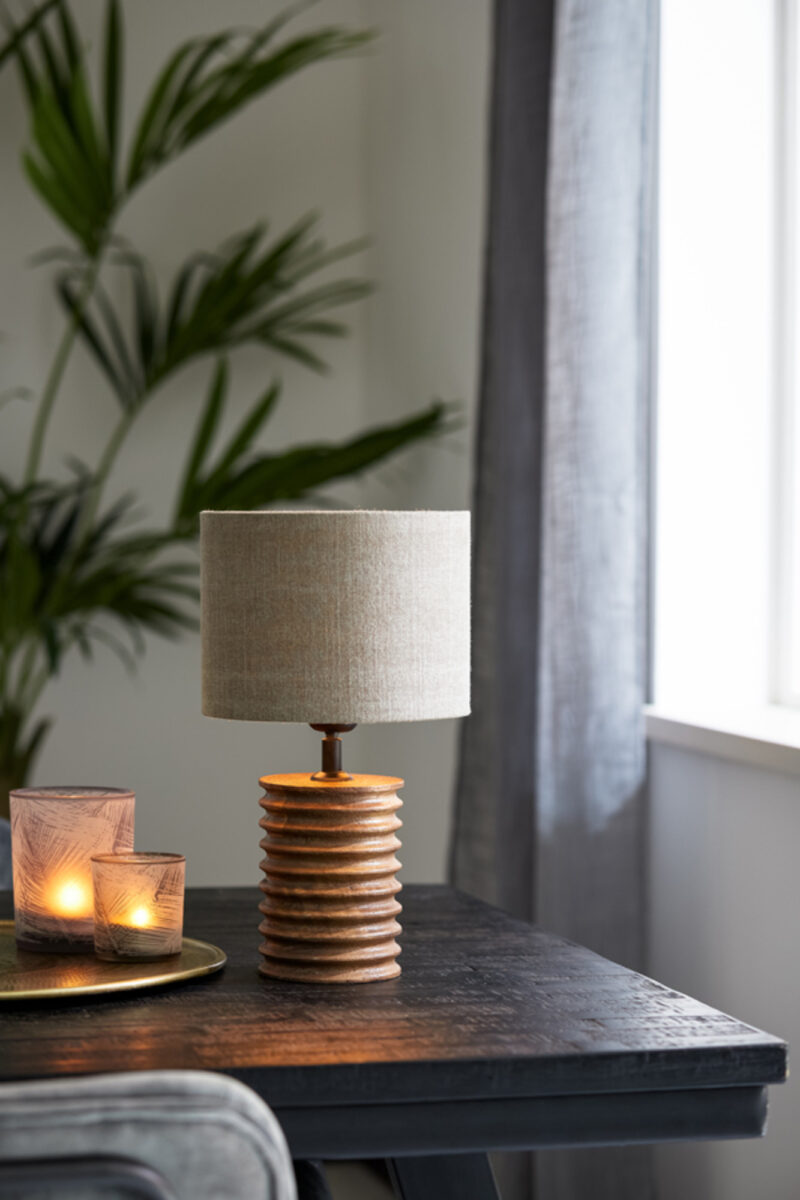 Base de lámpara de madera con portalámparas Light & Living Mauro - H. 25 cm - Imagen 4