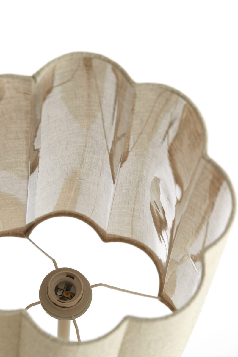 Lámpara de pie cilíndrica de tela beige estilo japandi Light & Living Fringe - H. 165 cm - Imagen 8