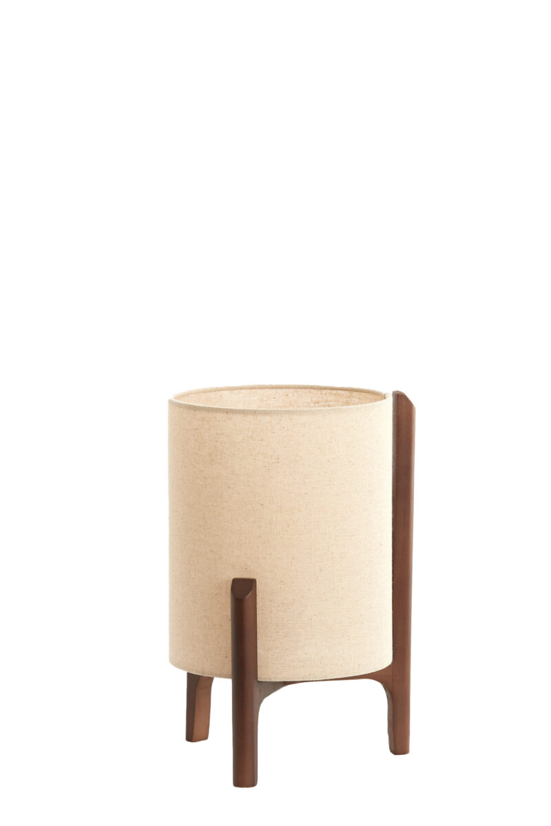Lámpara de tela en forma de cilindro de color beige Light & Living Litto - H. 33 cm - Imagen 3