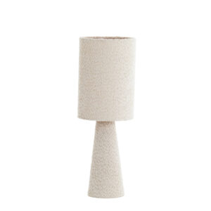 Lámpara de mesa cilíndrica de tela beige Light & Living Micky - H. 58 cm