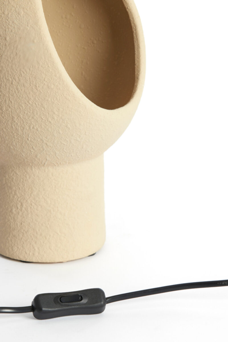 Lámpara de mesa redonda beige Light & Living Monk - H. 30 cm - Imagen 7