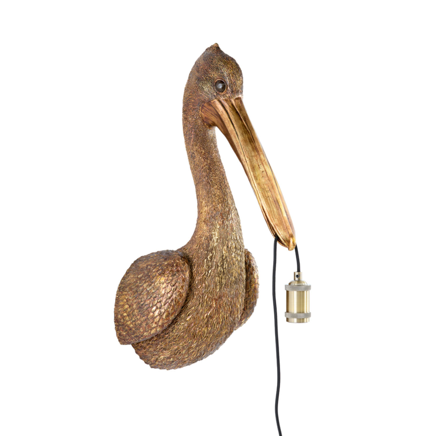 Pantalla con pelícanos dorados Light & Living Pelican – H. 63 cm