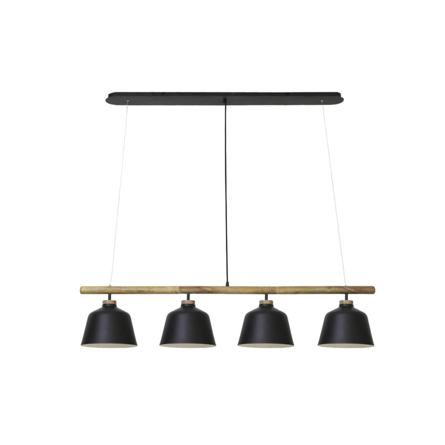 Lámpara colgante negra con detalle de madera Light & Living Banu – An. 132 cm