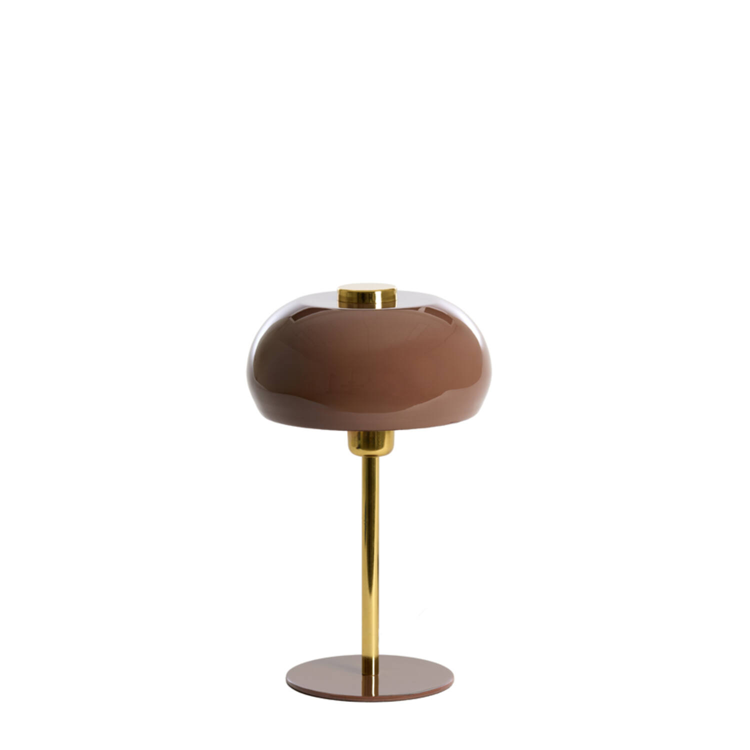 Lámpara de mesa de vidrio marrón Light & Living Surin - H. 34 cm