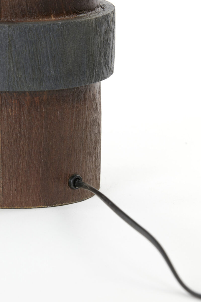 Base de lámpara de madera en forma cilíndrica Light & Living Manilla - H. 45 cm - Imagen 5