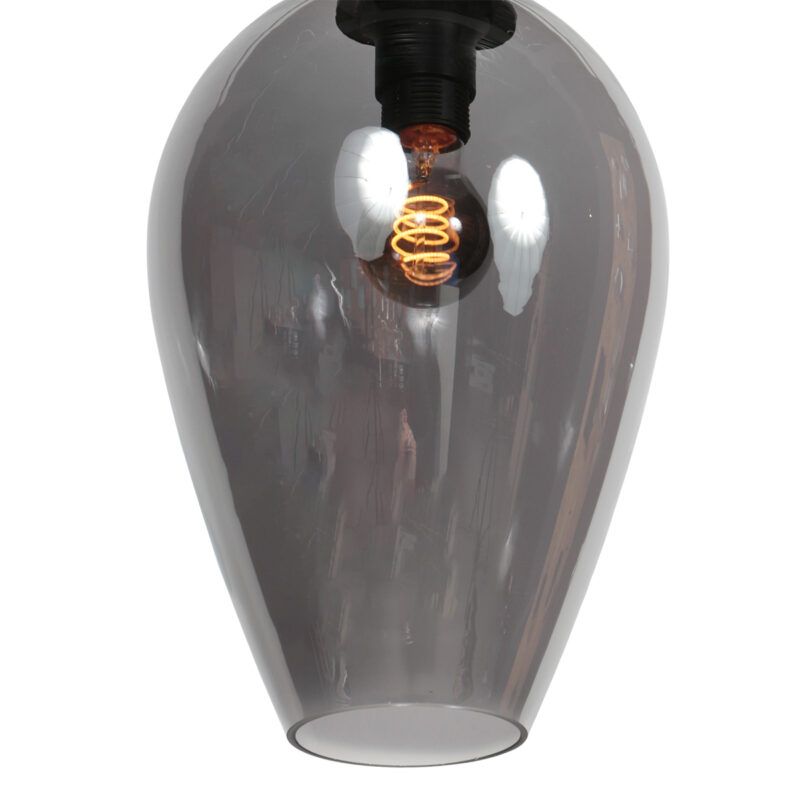 Lámpara colgante con pantalla en forma de gota de vidrio ahumado Mexlite HaloSwap - Ø 22,50 cm - Imagen 9