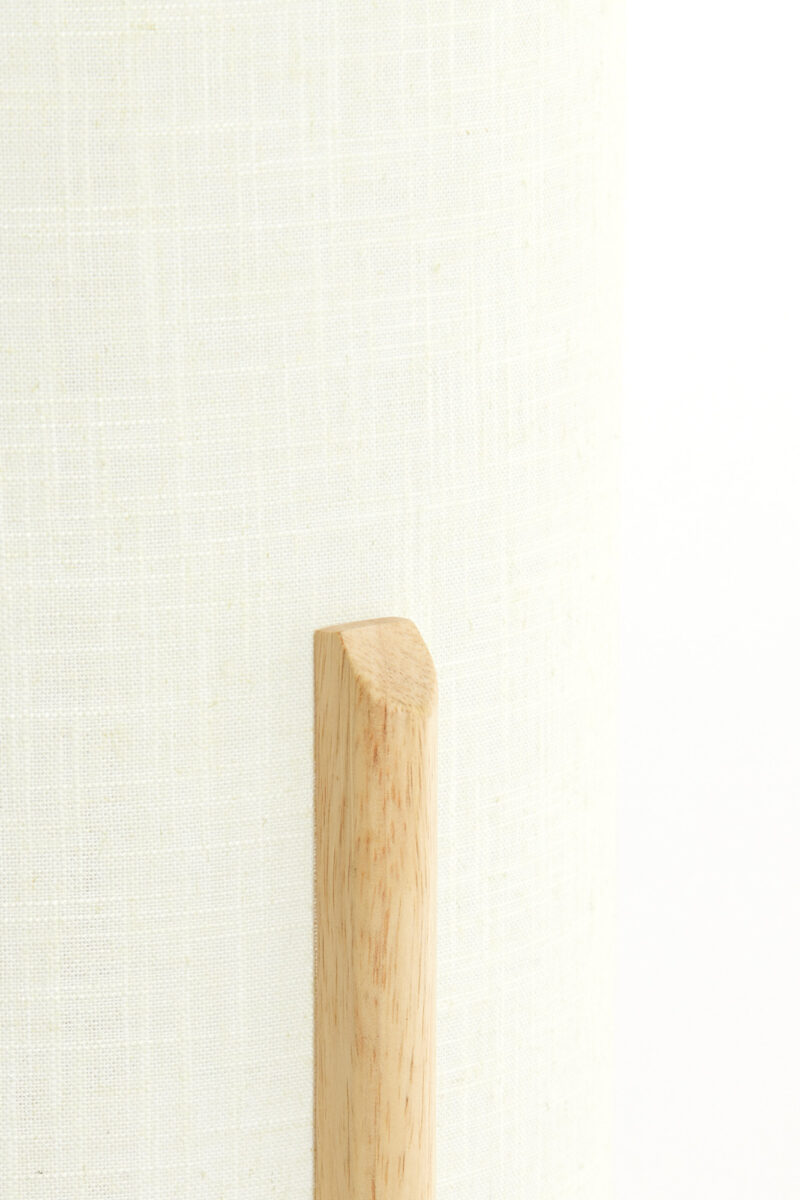 Lámpara de madera con pantalla de tela beige Light & Living Litto – H. 44 cm - Imagen 5