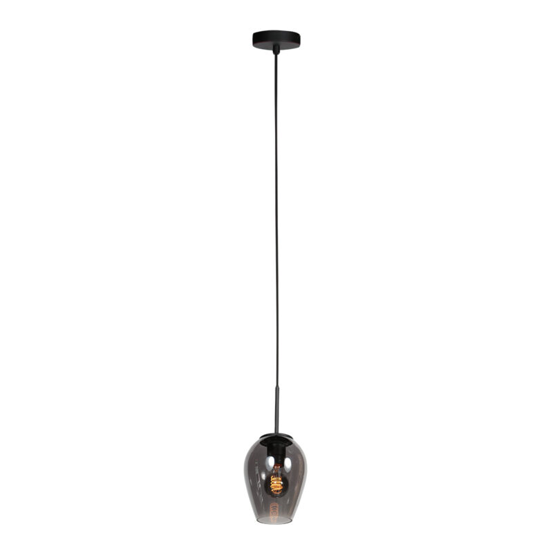 Lámpara colgante con pequeña pantalla de vidrio ahumado en forma de gota Mexlite HaloSwap - Ø 15 cm - Imagen 6