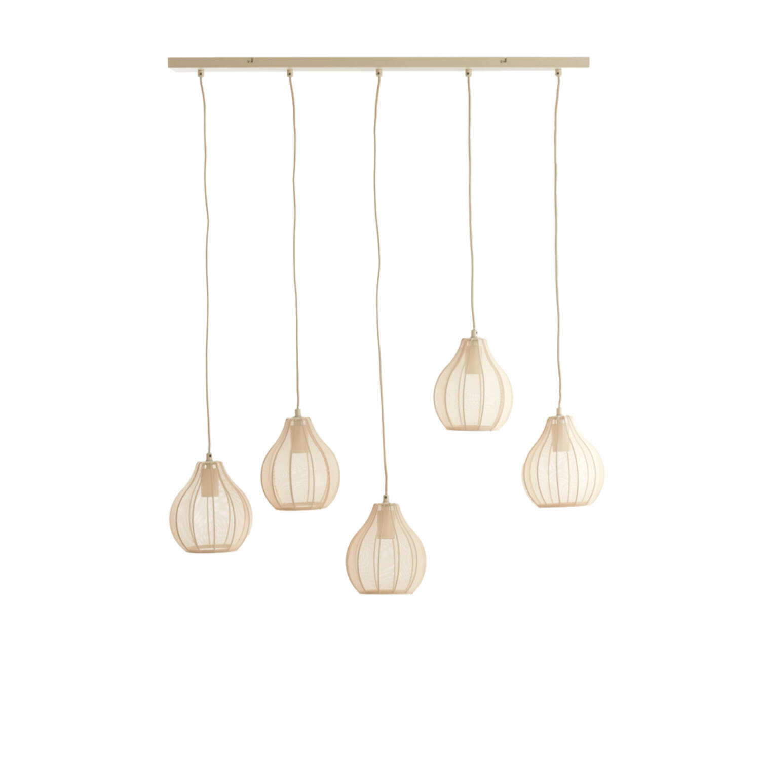 Lámpara colgante de cinco luces en tonos neutros Light & Living Elati – An. 100 cm