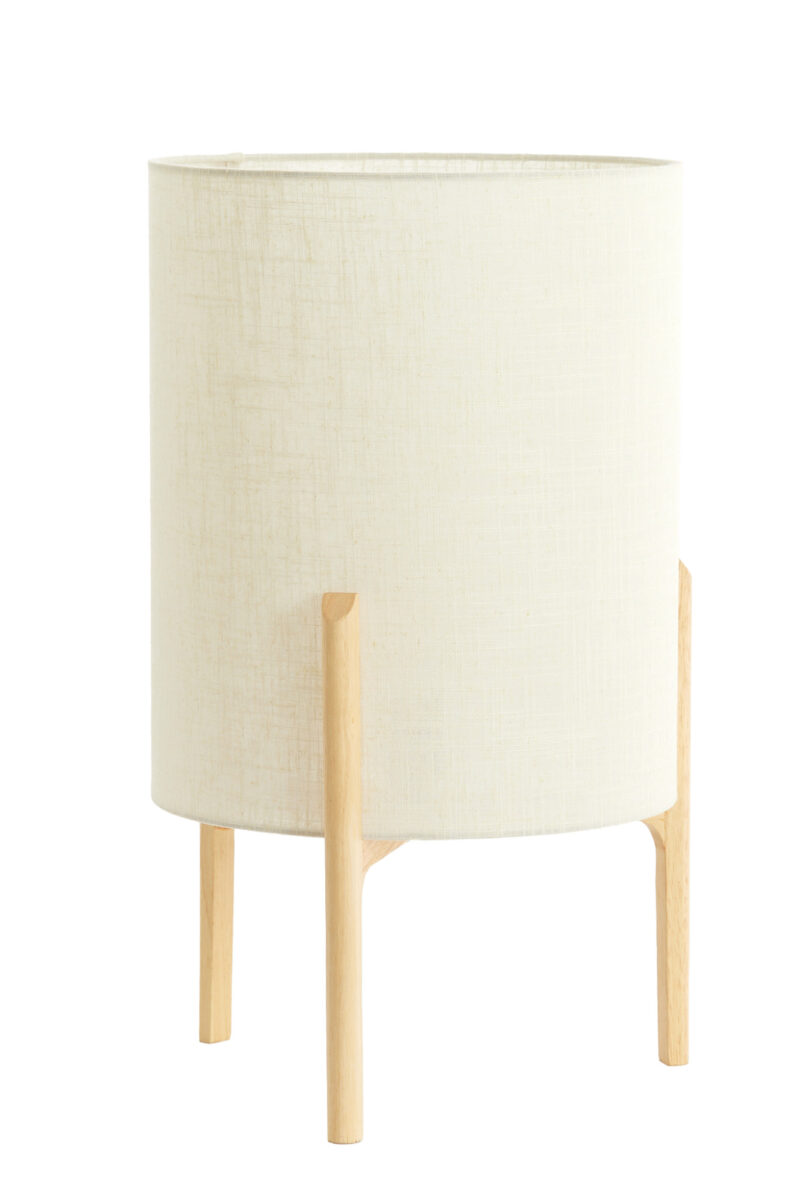 Lámpara de mesa cilíndrica en tela beige Light & Living Litto – H. 58 cm - Imagen 3