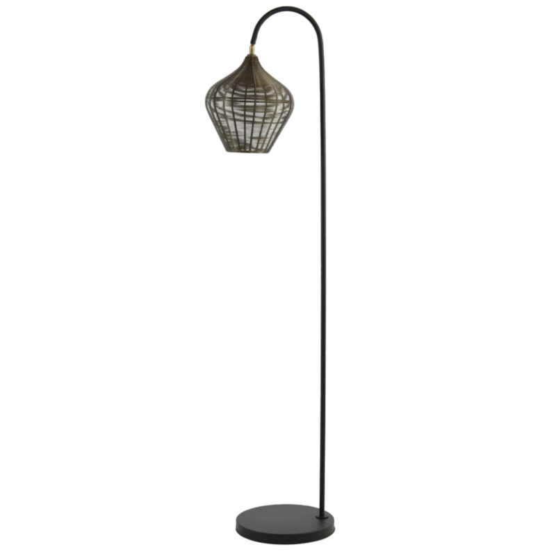 Lámpara colgante de ratán con aspecto metálico Light & Living Alvaro - H. 160 cm
