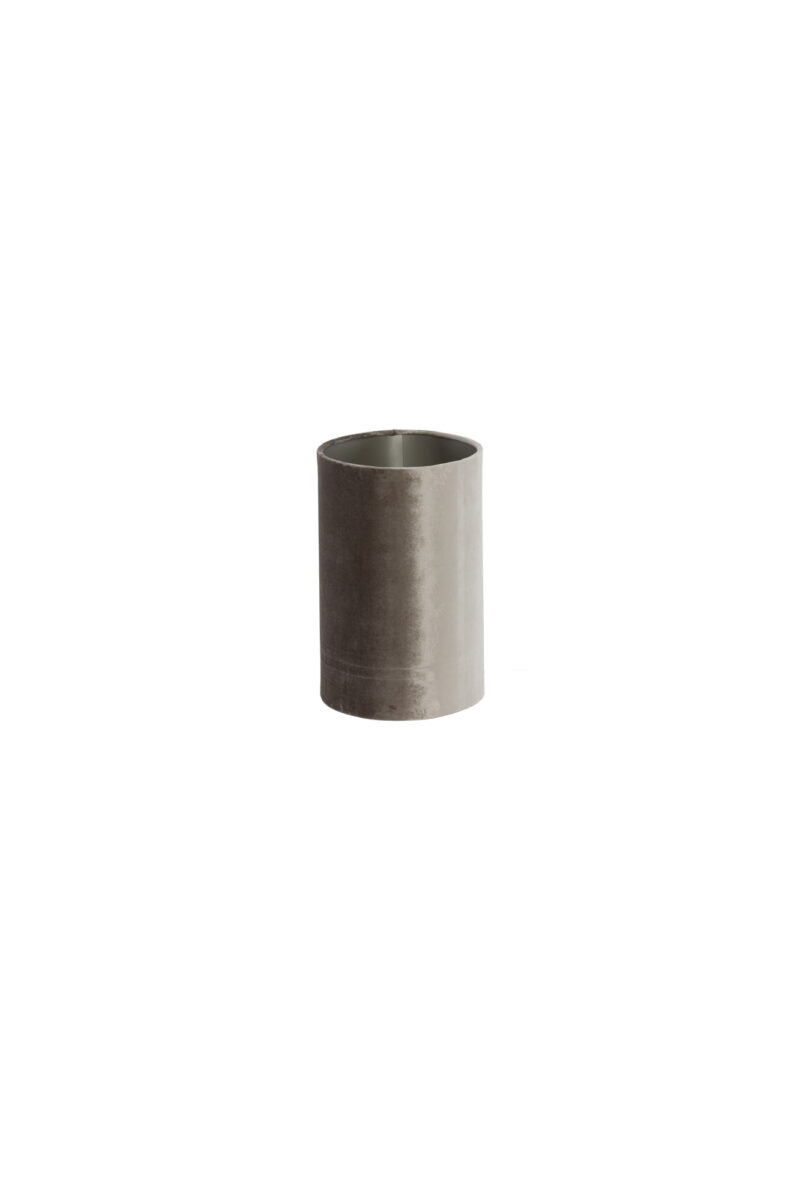 Pantalla de lámpara de terciopelo taupe en forma de cilindro Light & Living Palata - H. 25 cm - Imagen 4