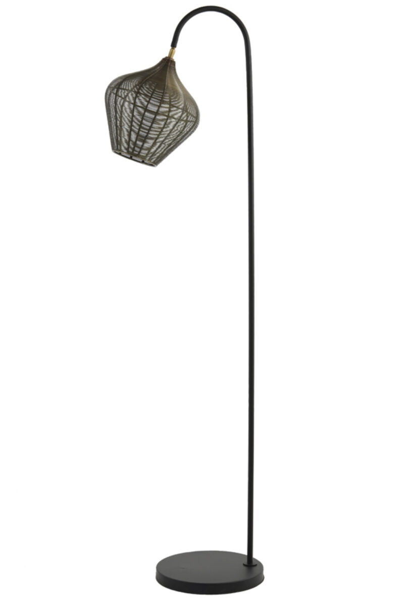 Lámpara colgante de ratán con aspecto metálico Light & Living Alvaro - H. 160 cm - Imagen 3