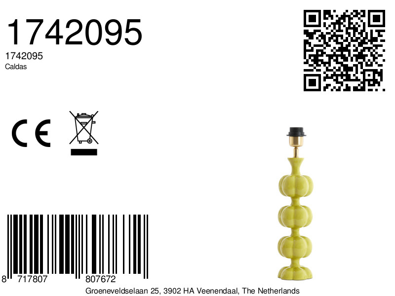 Base de lámpara verde de cerámica Light & Living Caldas - Imagen 6