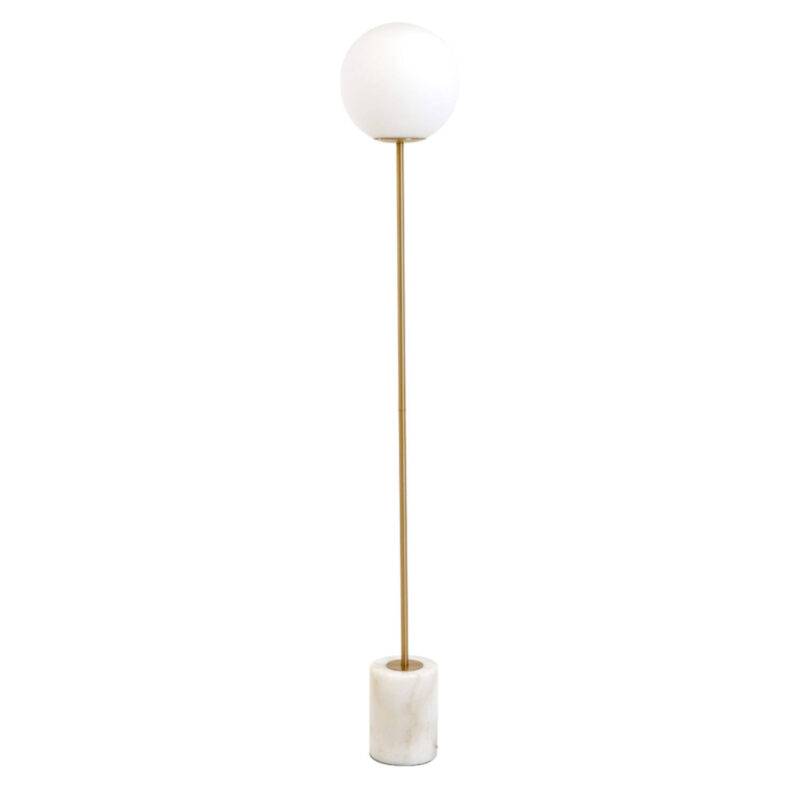 Lámpara de pie clásica con esfera blanca de vidrio Light & Living Medina – H. 156 cm