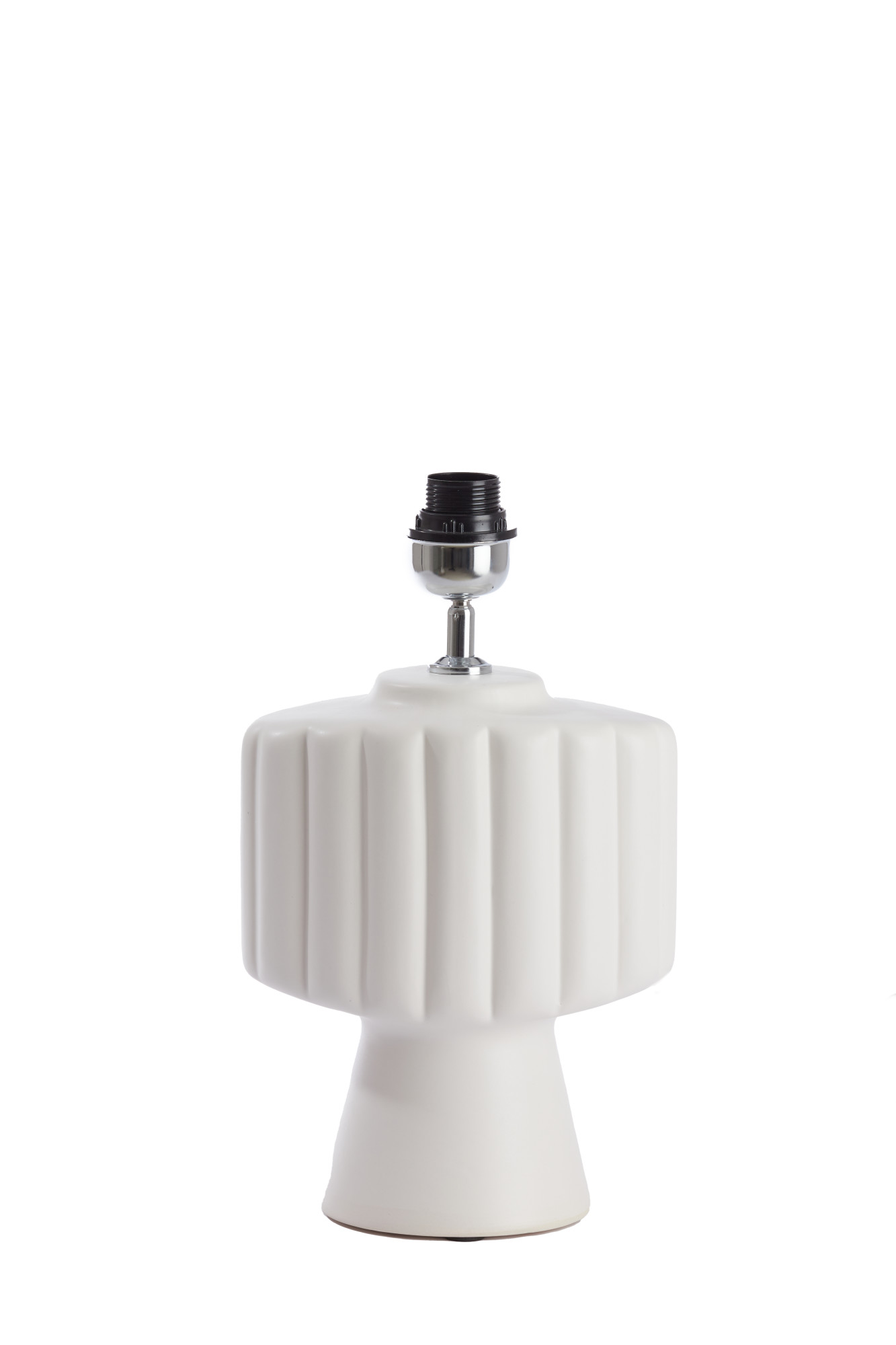 Base de lámpara cerámica blanca acanalada Light & Living Gandara - Imagen 2