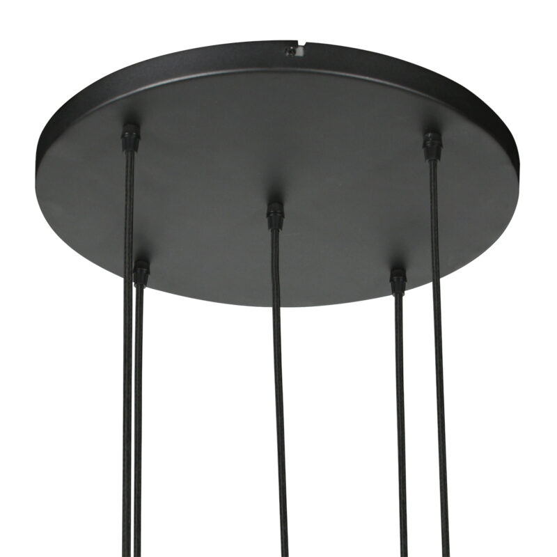 Lámpara colgante negra con esferas de vidrio ahumado Mexlite HaloSwap - Imagen 9