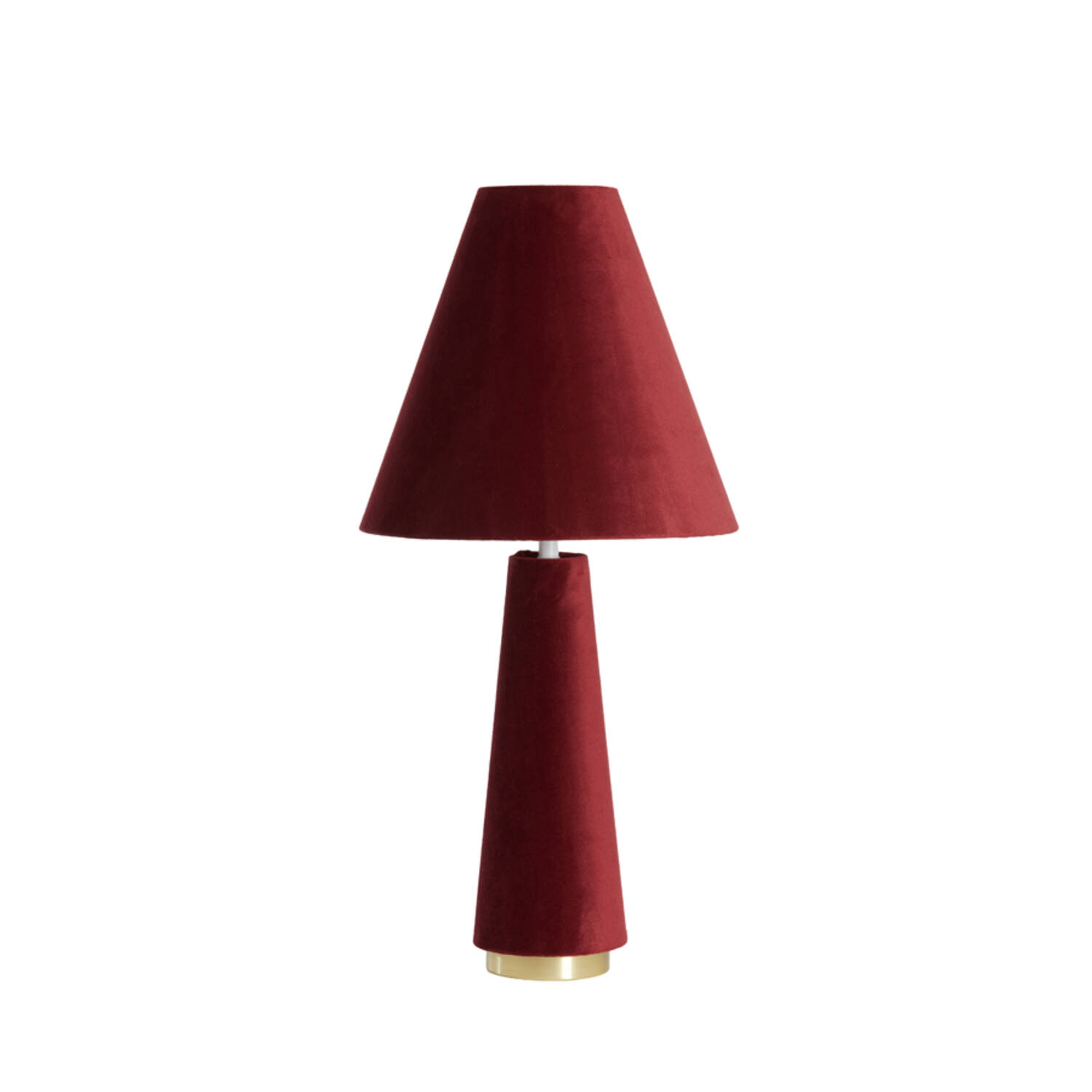 Lámpara de mesa roja de terciopelo estilo retro Light & Living Devia - H. 61 cm