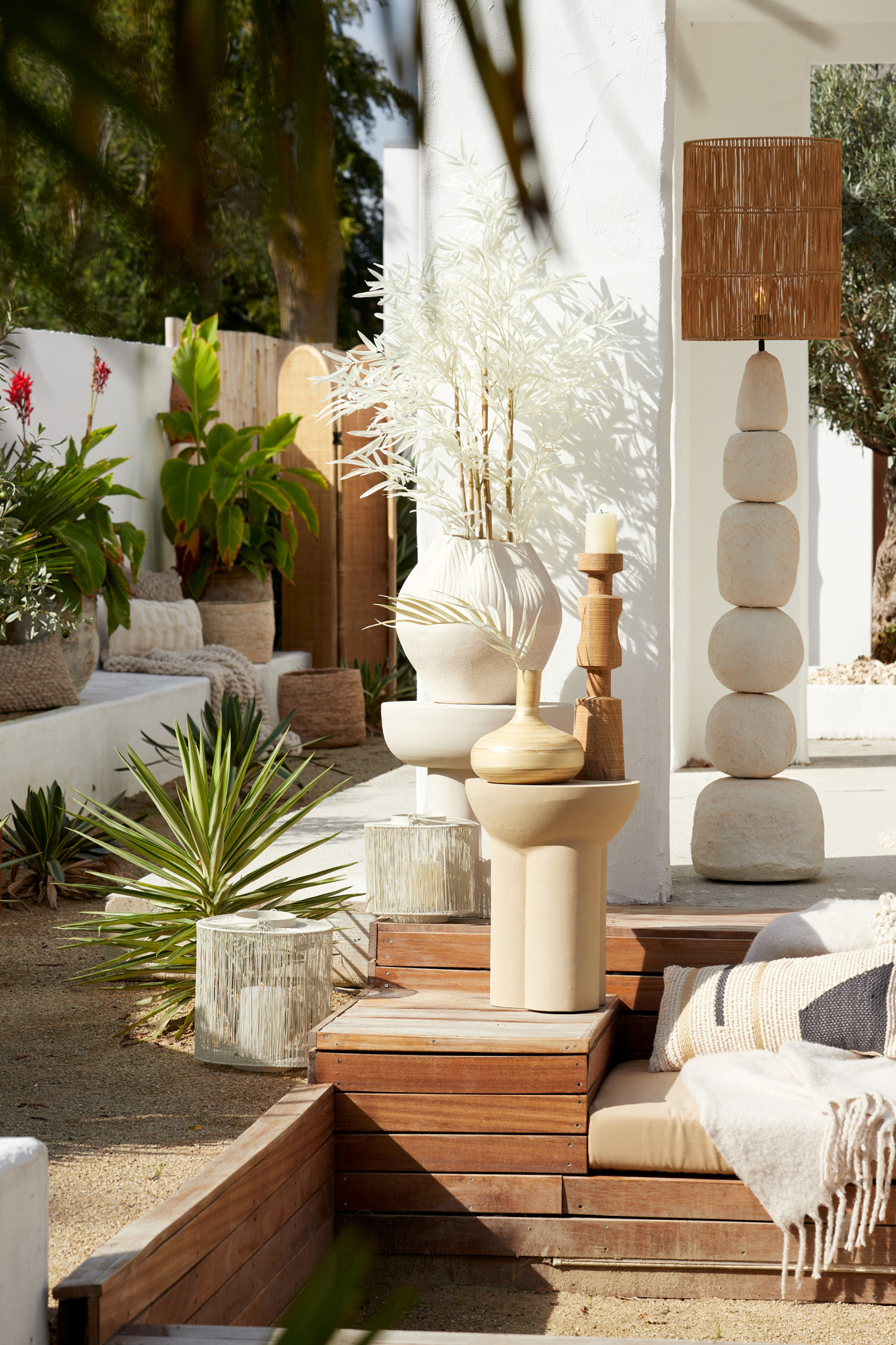 Pantalla de lámpara de ratán cilindro Light & Living Lanzano - Imagen 5