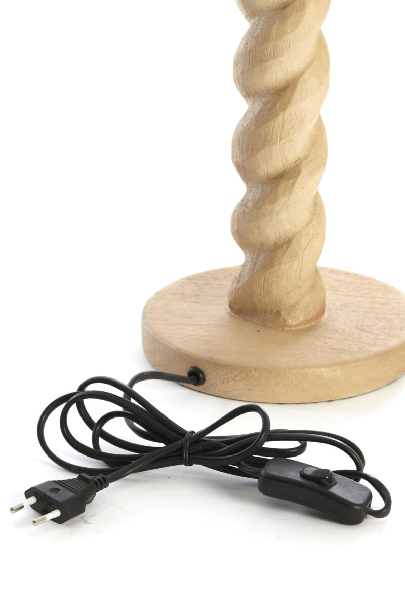 Base de lámpara de madera torneada Light & Living Nanno - H. 45 cm - Imagen 7