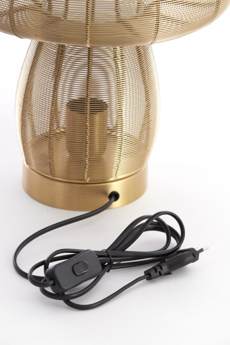 Diseño de sombra de lámpara de hilo dorado Light & Living Mushroom - H. 24 cm - Imagen 4