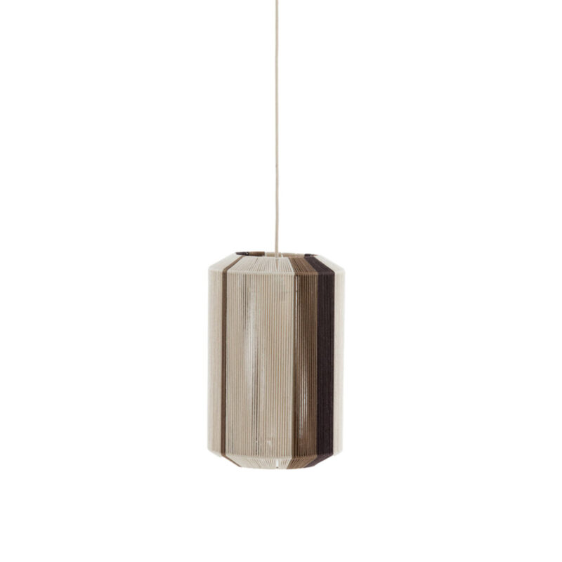 Lámpara colgante cilíndrica beige con rayas Light & Living Kozana - Ø 30 cm