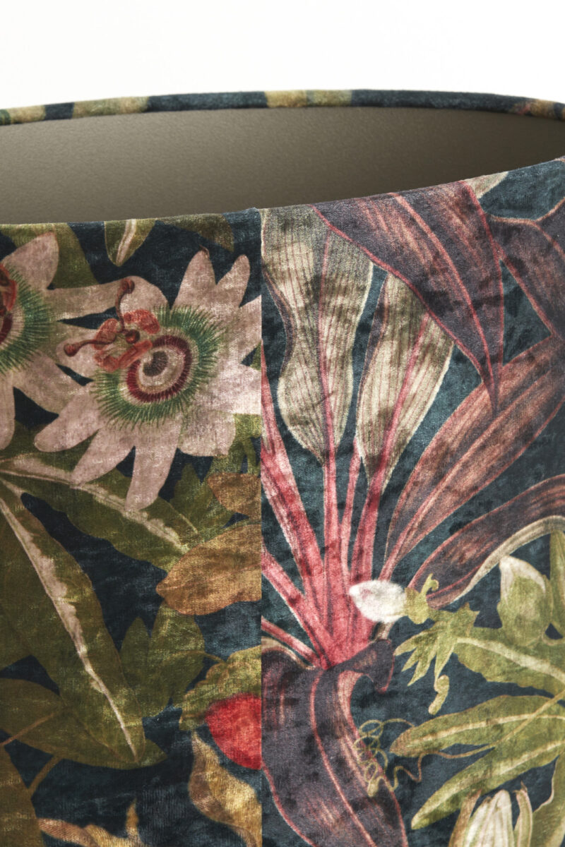 Pantalla de lámpara de terciopelo con estampado de flores Light & Living Passion - H. 25 cm - Imagen 7