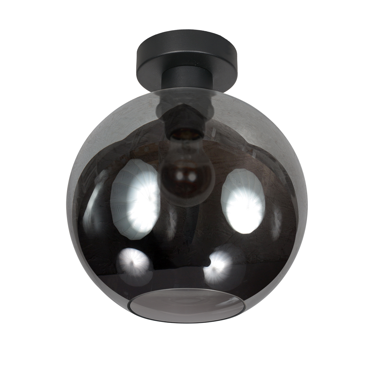 Lámpara de techo con bolas negras de vidrio ahumado Steinhauer Bloeba - ø 25