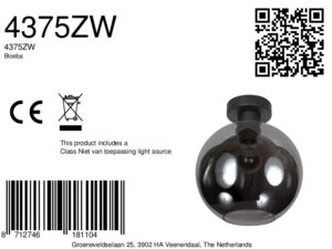 lámparadetechoconbolasnegrasdevidrioahumadosteinhauerbloeba-ø25-8a