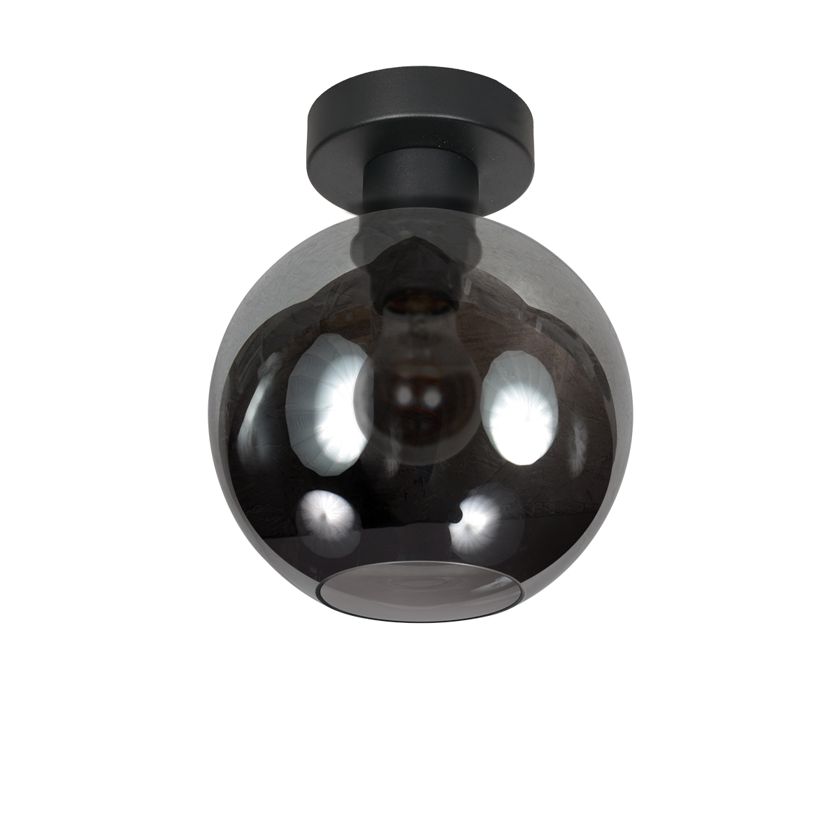 Plafón de bola negra de vidrio Steinhauer Bloeba - ø 15