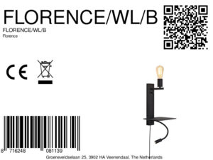 it'saboutromi-apliquedepared-florence-negro-metal-lámparadecabecera-e27-florence/wl/b-8a