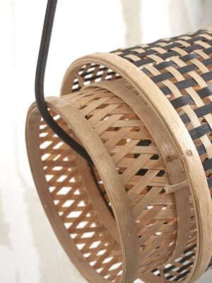 good&mojo-lámparacolgante-bhutan-natural/negro-bambúmetal-ø15cm-e27-bhutan/h85/bn-09