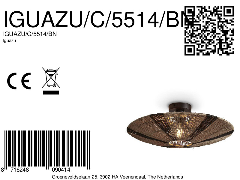 good&mojo-plafón-iguazu-natural/negro-metalcaña-ø55cm-e27-iguazu/c/5514/bn-8a