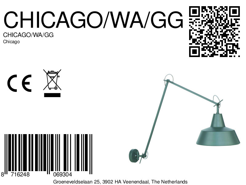 it'saboutromi-apliquedepared-chicago-gris-metal-ø36cm-e27-chicago/wa/gg-8a
