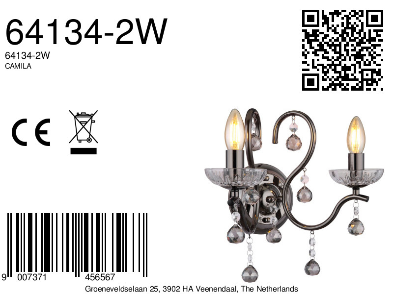 globo-apliquedepared-camila-antracita-metal-e14-64134-2w-8a