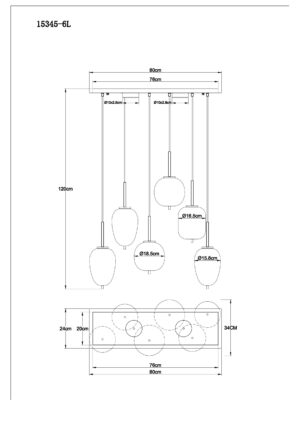 globo-lámparacolgante-blacky-negro-vidrio-granlámparadecomedor-e14-15345-6l-1