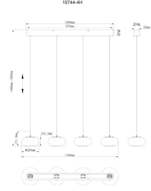globo-lámparacolgante-quintara-negro-vidrio-granlámparadecomedor-led-15744-4h-1