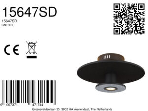 globo-plafón-carter-negro-metal-ø38cm-led-15647sd-8a