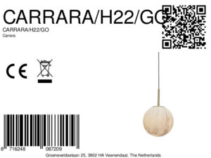 it'saboutromi-lámparacolgante-carrara-dorado-vidrio-ø22cm-e14-carrara/h22/go-8a