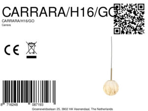 it'saboutromi-lámparacolgante-carrara-dorado-vidrio-ø16cm-e14-carrara/h16/go-8a