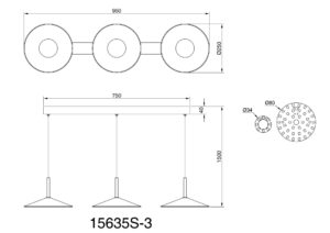 lámparacolgantemodernanegramateconpantallasredondaslampone-1