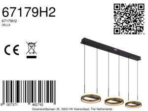 lámparacolgantemodernaregulableennegromatedella-8a