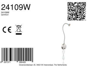 lámparadeparedajustadaconbrazoflexibleyfococromadoserpent-8a