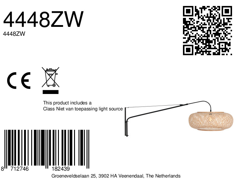 steinhauer-apliquedepared-elegantclassy-naturalnegro-bambúmetal-e27-4448zw-8a