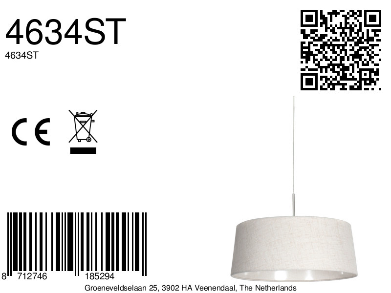 lámparacolgantecoloraceroconpantallacolorcremasteinhauersparkledlight-8a