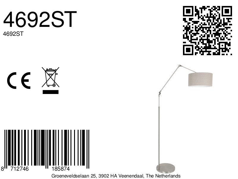 lámparadearcocoloraceroconpantallacolorcremasteinhauerprestigechic-8a