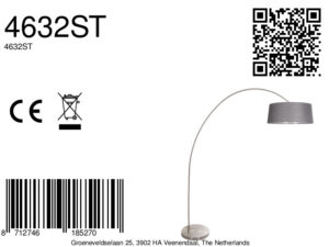 lámparadearcocoloraceroconpantalladelinogrismexlitesolva-8a