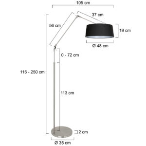 lámparadearcocoloraceroconpantalladelinonegrosteinhauerprestigechic-7